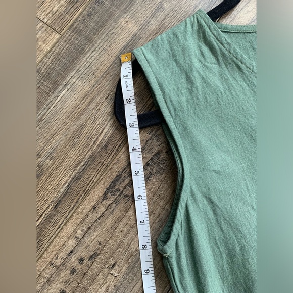 ✨SOLD✨LinenByMN Pine Green 100% Linen Dress from Etsy Size Small with Pockets - Picture 4 of 8